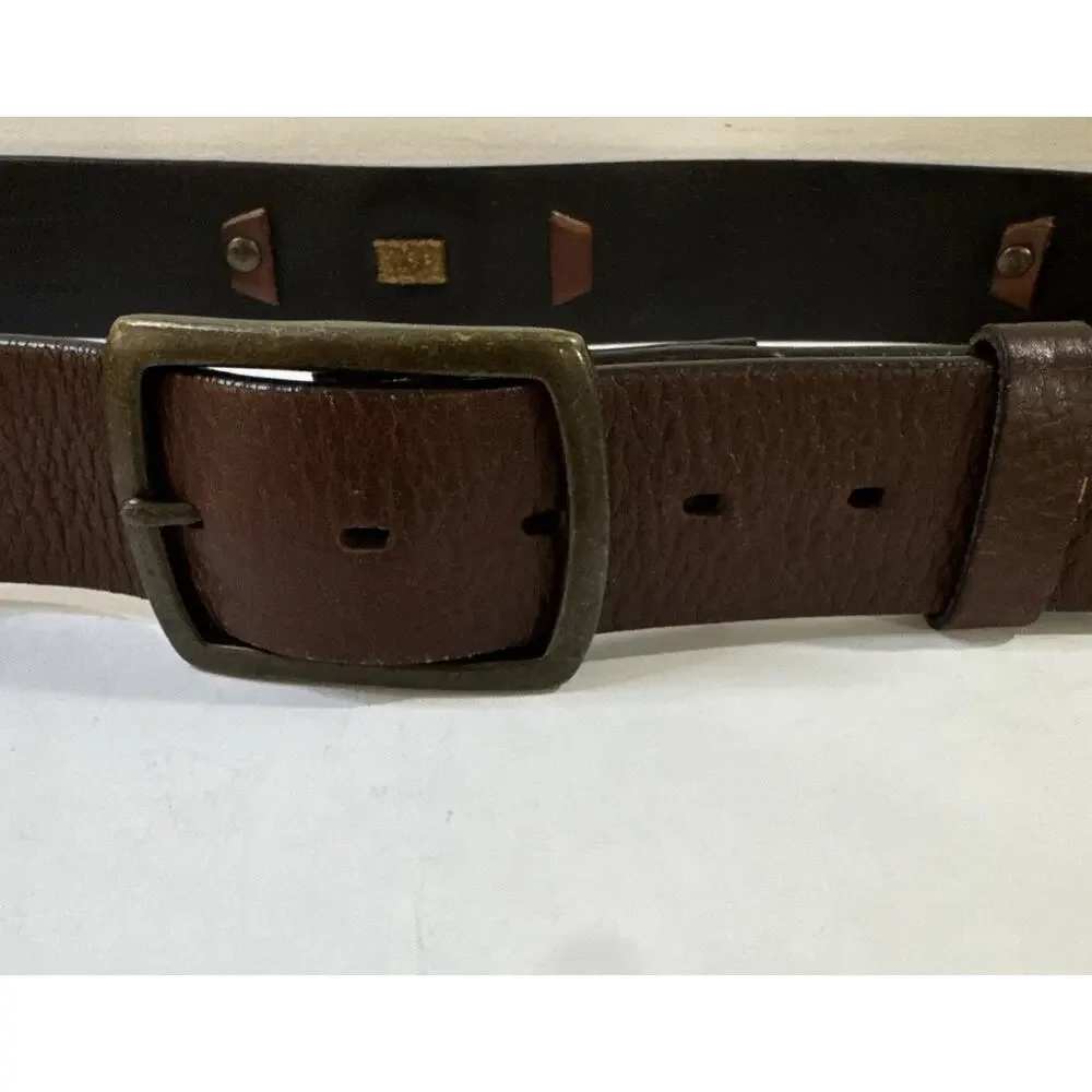 Vintage Wide XL Brown Leather Belt - Y2K Boho Medieval Steampunk Chunky Waist